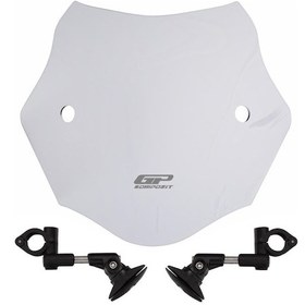 Resim GP Kompozit Mondial 125 Drift L 2011-2023 Uyumlu Kısa Ön Cam Şeffaf 30 cm 