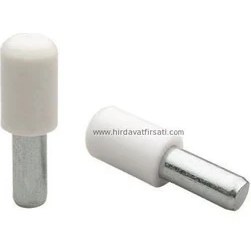 Resim AlanSansli Plastik Başlı Beyaz Metal Raf Pimi 100 Adet 