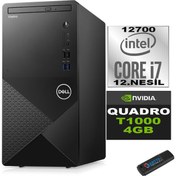 Resim Dell Vostro 3910 mt Intel Core I7 12700 48GB 4tb SSD Windows 11 Home Quadro T1000-4GB Masaüstü Bilgisayar N3910T1000H25 + Zetta USB Bellek 