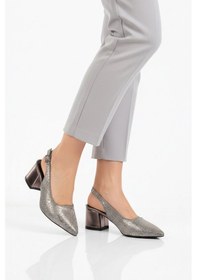 Resim Ayakmod Platin Simli Topuklu Kadın Abiye Ayakkabı 417688 Z Platin Simli 