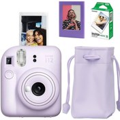 Resim Fujifilm Instax Mini 12 Fotoğraf Makinesi-10lu Film-büzgülü Kılıf Ve Mıknatıslı Çerçeve Seti 2 Mor 