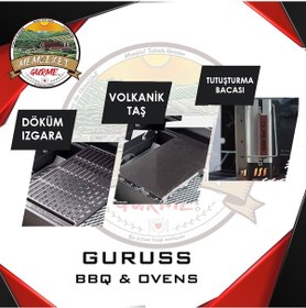 Resim Guruss Mangal Aksesuar Seti Döküm Izgara+Lav Taşı+Tutuşturmabaca 