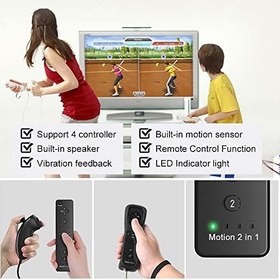 Resim Nintendo Wii ve Wii U Kontrolörü ile Uyumlu Uzaktan Kumanda ve Nunchuck Kontrolörü, Silikon Kılıflı ve Bilek Kayışı Dahili Hareket (BB) ile Crifeir 2'li Paket Wii Kontrolörü 