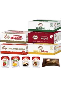 Resim Seyidoğlu Kahvaltılık Mini Paket Seti Çam Balı, Fındık Kreması, Çilek Reçeli, Kakaolu Helva, Tahin Pekmez 
