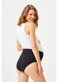 Resim Cottonhill Siyah Pamuklu Yüksek Bel Hamile Bikini Külot Siyah 