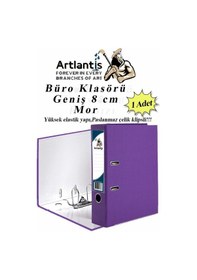Resim Büro Klasörü Mor Geniş 1 Adet Plastik Geniş Mor Klasör Halkalı Paslanmaz Çelik Klipsli 1 Adet 