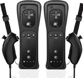 Resim MOICUCU Wii uzaktan kumanda ve Nunchuck, kablosuz Wii uzaktan kumanda Wii Remote Plus Controller Nunchuck ile, silikon kılıflı, Wii/Wii u Controller için el kayışı (Motion Plus olmadan) 