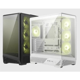 Resim Norino Msı Mag Pano 130R Pz Temperli Cam 3X120MM Reverse Argb 1X120MM Argb Fan Atx Panoramik Gaming Bilgisayar Kasası 