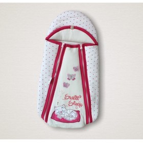 Resim Kundak Kedili Kız Bebek Çift Fermuarlı Penye Pembe Ps9854, 2 -knd 45075 