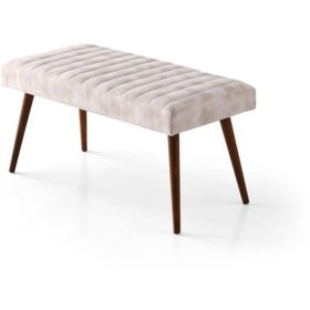 Resim Mutfak Bank Bench Oturma Markiz 110cm Beyaz Kumaş 