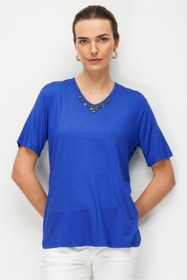 Resim Desen Kadın Penye 26YDSN25707 - Saks / S 