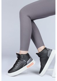 Resim Jump 28756 Yüksek Bilekli Siyah Kadın Sneaker Günlük Spor Ayakkabı Siyah 
