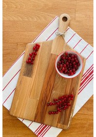 Resim Freya Doğal Ahşap Kayın Ağacı Kesme Ve Sunum Tahtası 47x26 Cm 