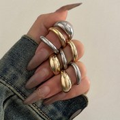Resim Kadınlar için 8 Parça Set Yaratıcı Pürüzsüz Su Damlası Yüzükler Vintage Geometrik Ayarlanabilir Açık Parmak Tırnak Yüzüğü Çift Aksesuarları 