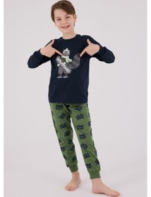 Resim Rolypoly Erkek Çocuk Lacivert Pijama Takımı 5274-48643 Lacivert 