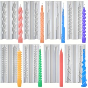 Resim DIY Spiral Mum Kalıpları - Çeşitli Şape ve Boyutlar, Sevgililer Günü, Ev Dekoru ve Mum Yapımı için Silikon Mum Yapımı Kalıpları, Mum Yapımı Malzemeleri | Dekoratif Mum Tutucu | Dayanıklı Silikon Kalıp, Mum Yapımı Setleri 