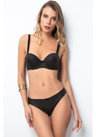 Resim Miorre Push-Up Dolgulu Gold Puantiyeli Sütyen Takım Siyah 