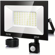 Resim PEHESHE 30W/50W Dış Mekan Hareket Sensörlü LED Sel Işığı, Su Geçirmez, 6500K Soğuk Beyaz Işık, Montaj Braketi ile Alüminyum Gövde, Veranda, Bahçe, Garaj Güvenlik Aydınlatması için İdeal, Bahçe Aydınlatma | Şık Dikdörtgen Tasarım | Sağlam Yapı, Hareket Sensörlü Dış Mekan Sel Işıkları, Noel Hediyeleri 