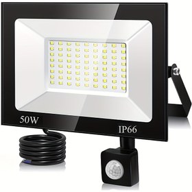 Resim PEHESHE 30W/50W Dış Mekan Hareket Sensörlü LED Sel Işığı, Su Geçirmez, 6500K Soğuk Beyaz Işık, Montaj Braketi ile Alüminyum Gövde, Veranda, Bahçe, Garaj Güvenlik Aydınlatması için İdeal, Bahçe Aydınlatma | Şık Dikdörtgen Tasarım | Sağlam Yapı, Hareket Sensörlü Dış Mekan Sel Işıkları, Noel Hediyeleri 
