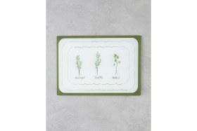 Resim Feyza Design Şeffaf Cam Kesme Tahtası 25X35 Cm, Yeşil-Beyaz, Şık ve Kullanışlı 