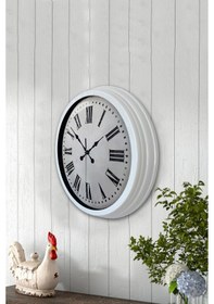 Resim 40 Cm Beyaz Metal Roma Rakamlı Duvar Saati 