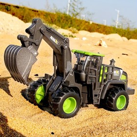 Resim Simülasyon Alaşım Kafa Mühendislik Araç Oyuncak İnertial Ekskavatör Forkliftler Buldozerler Silindirler Modeli Cadılar Bayramı Yılbaşı Hediyesi 