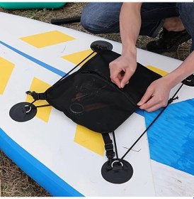 Resim Elmpaly Siyah 1 Adet Esnek Fileli Depolama Çantası Sörf Paddleboard Kano Kürek Ve Rafting İçin - Siyah 