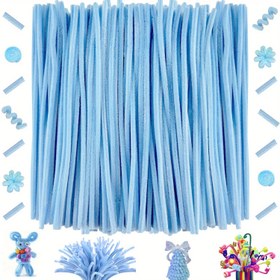 Resim 50 adet/100 adet/300 adet Kabartmalı Mavi Boru Temizleyici El Sanatları Seti ile Çevrimiçi Eğitim Kılavuzu, Chenille Saplı Çiçekler DIY Sanat Malzemeleri Proje Dekorasyonu için - Anneler Günü Mezuniyet ve Tatil Hediyesi 