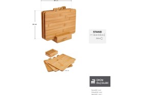 Resim Feyza Design Bambu 4 Parça Ayaklı Kesme Tahtası Seti, 28 Cm, Şık ve Kullanışlı Mutfak Aksesuarı 