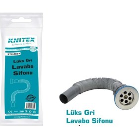 Resim Lavabo Sifonu Lüks Gri Körüklü KTX2667 