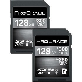 Resim ProGrade Digital 128GB UHS-II SDXC V90 Hafıza Kartı (2'li Paket) 