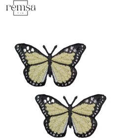 Resim REMSATİC Ütü Ile Yapışan Arma - Patch - Kelebek Modeli Sarı (6CM X 5,5CM) 2 Adet 
