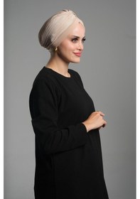 Resim Hürrem Bone Bej Pratik Hazır Geçmeli Tesettür Bone Fukuro Sandy Kumaş Büzgülü 1831 12 Bej 