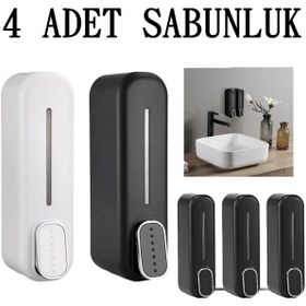 Resim mrtbilisim Yeni Nesil Duvara Monte Edilebilir Banyo 350ml Sabunluk Şampuan Sıvı Sabun Şişesi 4 Adet 