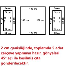 Resim Ankara Kartonpiyer Dekoratif Boyanabilir 5 Adet Hazır Kesimli Çerçeve 2 cm 