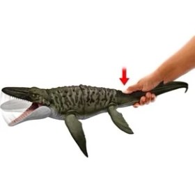 Resim Hype Store Mattel World Rebirth Mosasaurus Aksiyon Figürü ve Mini Dilophosaurus, Geniş Çeneli Dinozor Oyuncağı, Filmden Uyarlanan Tasarım, Bükülebilir Eklemler, Dijital Oyunlar, JCH00 