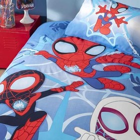 Resim Taç Dh Spidey And Friends Lisanslı Karakter Baskılı%100 Pamuk Nevresim Takımı, Çok Renkli, Tek Kişilik 