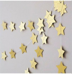 Resim Gold Yıldız Kağıt Sarkıt Süs 4 M 