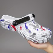 Resim Erkeklerin Şık Kayma Sneaker'ları - Hafif, Nefes Alabilen, Kaymaz EVA Rahat Ayakkabılar, Renkli Baskı Tasarımı ile, Dış Mekan Aktiviteleri, Yürüyüş ve Sokak Stili için Mükemmel, Günlük Ayakkabılar | Sanatsal Sneaker'lar | EVA Üst Sneaker'lar 