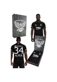 Resim Beşiktaş Lisanslı Adidas Forma Lazer Kutulu Kişiye Özel Forma Siyah-beyaz 