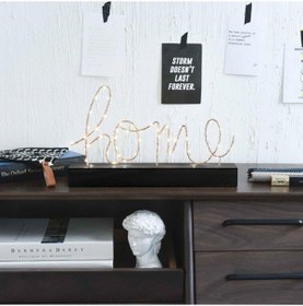 Resim Cajuart Ev Home Yazılı Pilli Led Işık Ev Dekor Aydınlatma Lamba Çok Renkli 