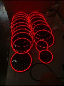 Resim Baha 16cm Neon Kırmızı Led Işıklı Midrange Kasnağı 