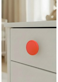 Resim Turuncu Çocuk Odası Mobilya Kulbu - 55 MM - Abs Plastik Tekli Düğme Dolap ve Çekmece Kulpu Turuncu 