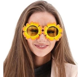 Resim Kuzgun Ticaret Papatya Şekilli Turuncu Sarı Renkli Hawaii Konsept Parti Gözlüğü 15X7 cm - Lisinya 