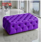 Resim Smarto Relax Puf Guarda Ayaksız Kapitoneli Dekoratif 80x40x45 Cm Mor Mor 