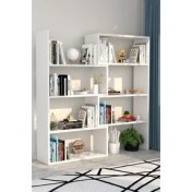 Resim Modern Kitaplık Beyaz 1. Sınıf Suntalam 118x120x20 cm Minimalist Tasarım Ev ve Ofis Kullanımı 