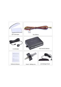 Resim Dijital Ekranlı Araç Park Sensörü Ses İkazlı 4 Sensörlü Metalik Sarı 