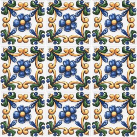 Resim Can Seramik 10*10 cm CÇ-112 Kütahya Çini Karo ( 5'li 1 Paket ) 