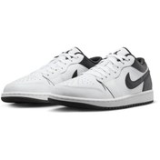 Resim Nike Air Jordan 1 Low Erkek Beyaz/Siyah Renk Sneaker Ayakkabı 