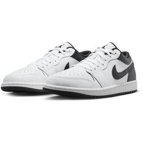 Resim Nike Air Jordan 1 Low Erkek Beyaz/Siyah Renk Sneaker Ayakkabı 